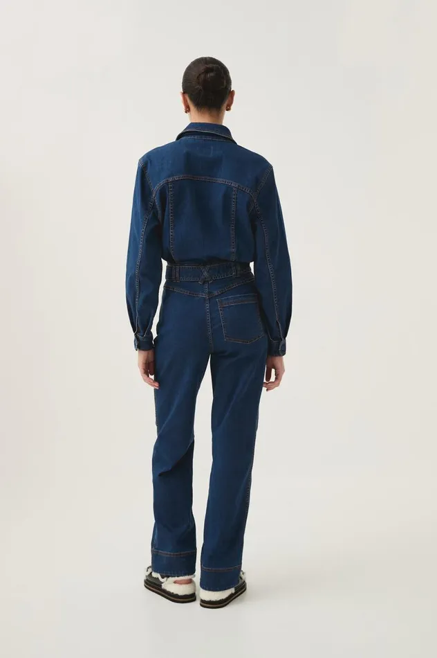 Aje Denim Neo Denim Jumpsuit Washed Indigo 8211 Women