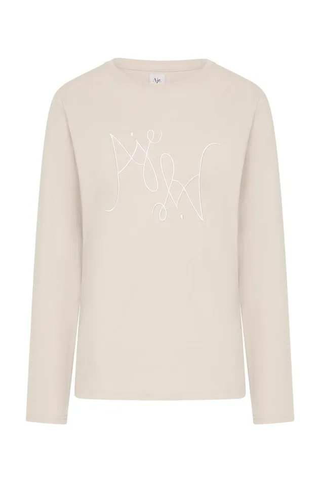 Aje Tees Prophecy Long Sleeve Tee Stonewhite 8211 Women