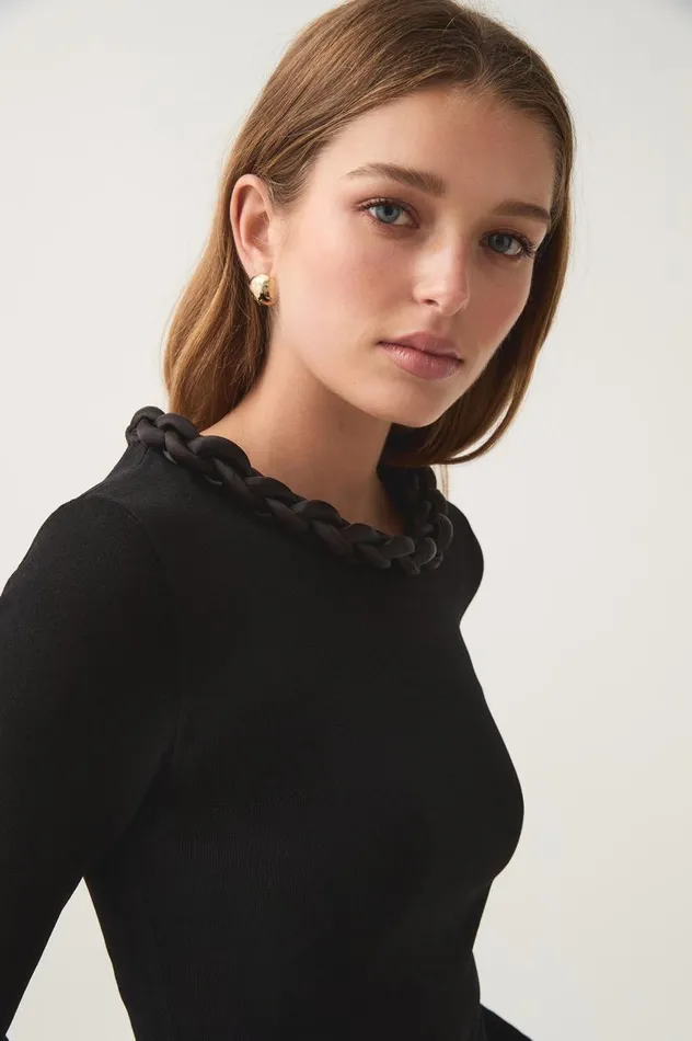 Aje Tops Entwined Open Back Knit Top Black 8211 Women