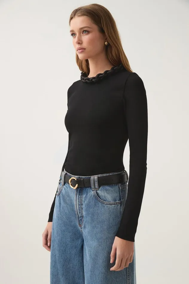 Aje Tops Entwined Open Back Knit Top Black 8211 Women