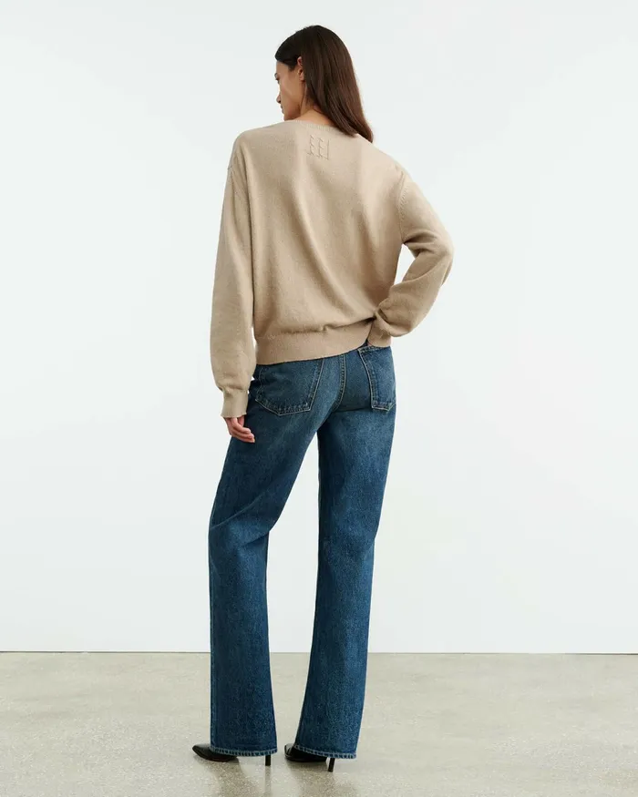 AMARI SWEATER Beige Melange Women Nili Lotan Knits and Sweaters