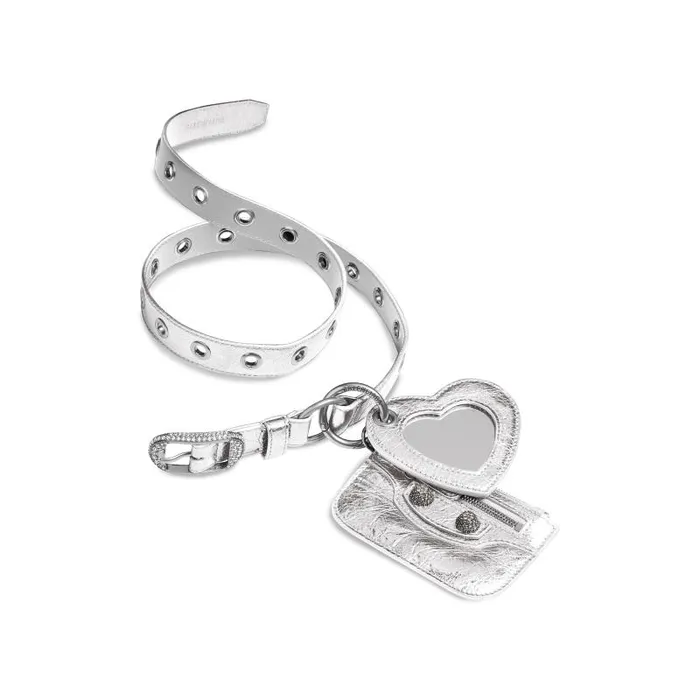 Balenciaga Belts Women Women039s Le Cagole Charms Belt Metallized With Rhinestones In Silver Silver