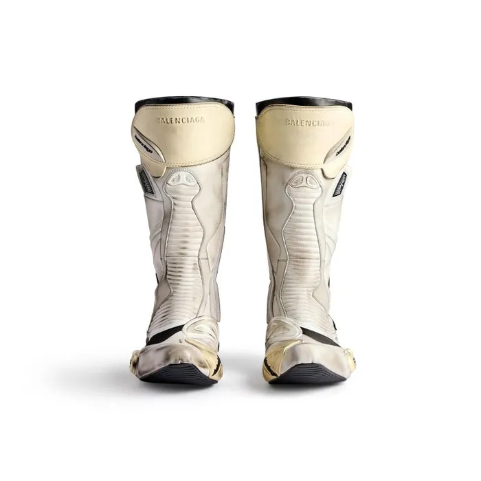 Balenciaga Boots and Derbies Men Men039s Biker Boot In Whitebeigeblack Whitebeigeblack