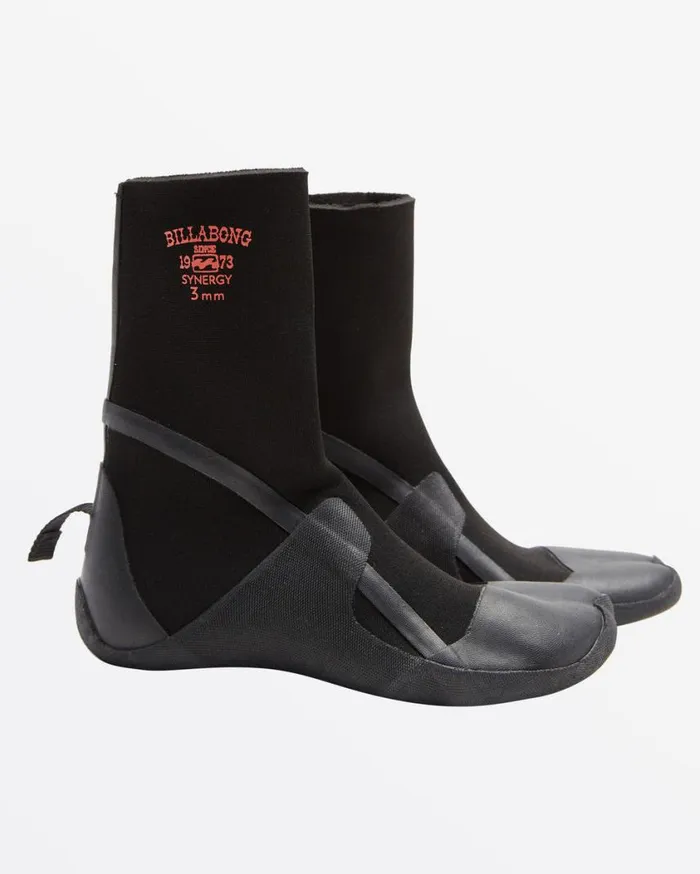 Billabong 5 Synergy Hidden Split Toe Wetsuit Boots Black Womens Wetsuits