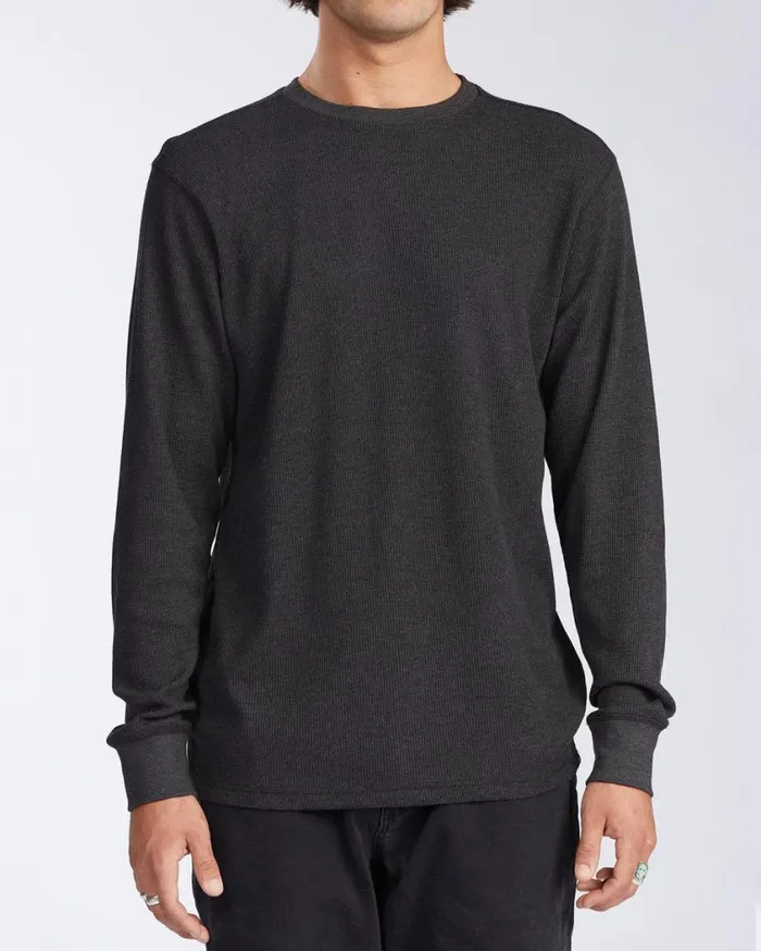 Billabong Essential Long Sleeve Thermal Black Heather Mens Knits