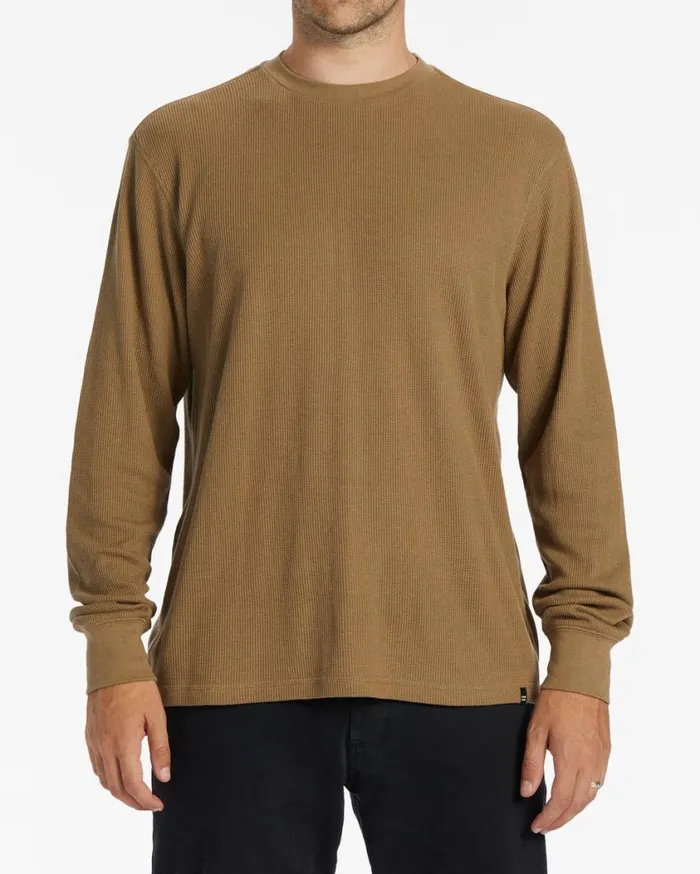 Billabong Essential Long Sleeve Thermal Top Gravel Mens Essentials TShirts