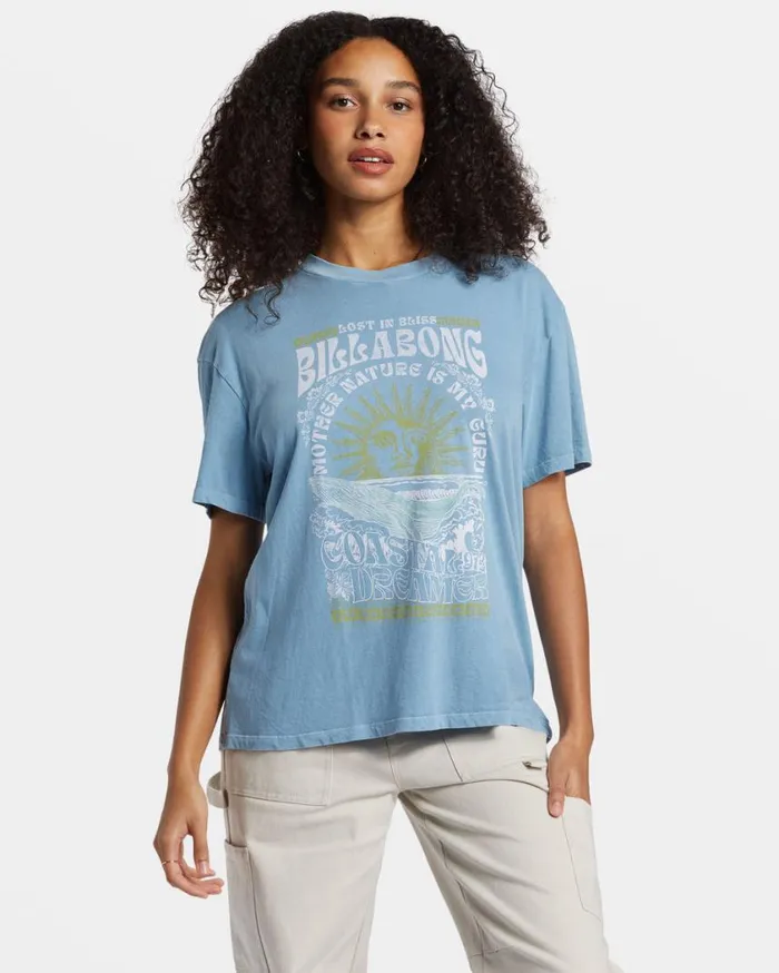 Billabong Lost In Bliss TShirt Blue Shadow Womens Graphic Tees and Tanks
