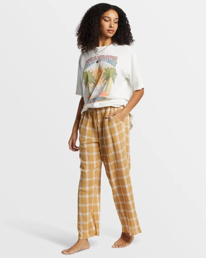 Billabong Plaid Out Elastic Waist Pants Hemp 2 Womens Jeans and Pants Billabong Plaid Out Elastic Waist Pants Hemp 2 Womens Jeans and Pants