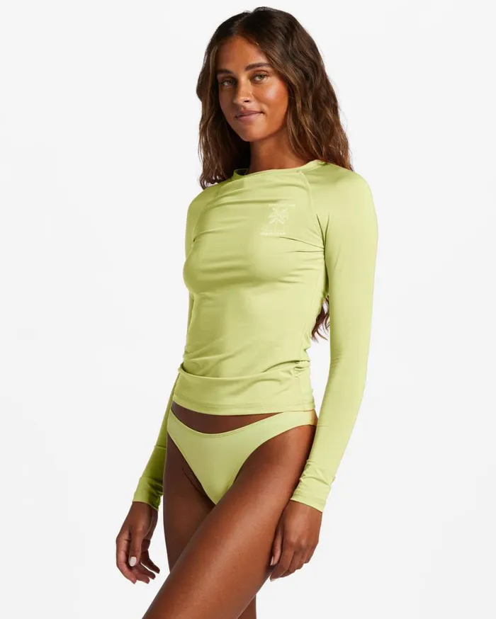 Billabong Sol Searcher Long Sleeve Upf 50 Rashguard Light Lime Womens Rashguards and Bodysuits Billabong Sol Searcher Long Sleeve Upf 50 Rashguard Light Lime Womens Rashguards and Bodysuits