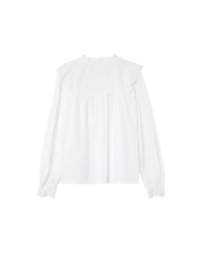 BLOUSE ECRU MAXIME Shop Grace and Mila Ruffled Blouses