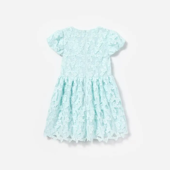 Blue Bow Lace Dress Kids Self Portrait Party Dresses