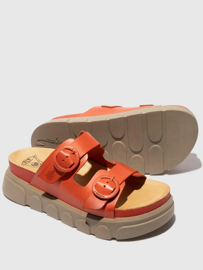 Buckle Mules CIDE946FLY SCARLET Women Fly London Mules