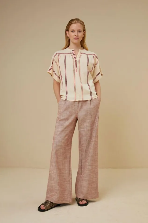 ByBar Blouses Vrouwelijk Bo Athia Blouse Grenache