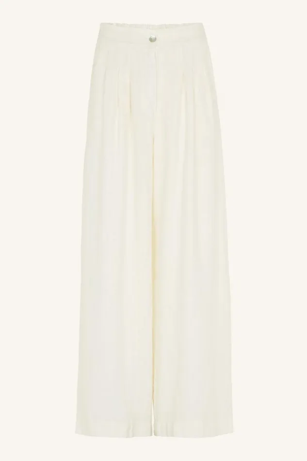 ByBar Broeken Vrouwelijk Eli Linen Pant Cream