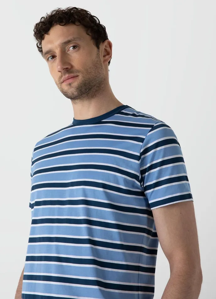 Classic Tshirt Coastcool Blue Holiday Stripe Men SUNSPEL Tshirts