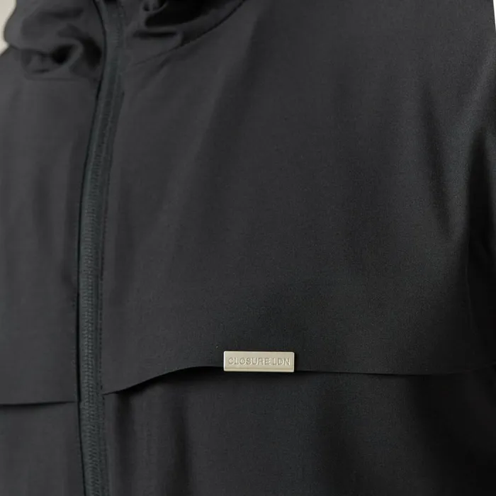 Closure London Stretch Tech Windbreaker Black Men Coats and Jackets