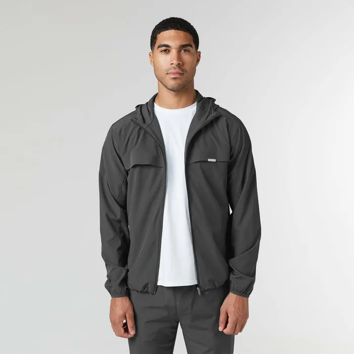 Closure London Stretch Tech Windbreaker Charcoal Men Coats and Jackets