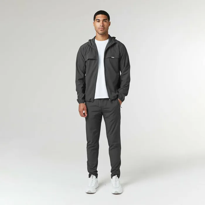Closure London Stretch Tech Windbreaker Charcoal Men Coats and Jackets