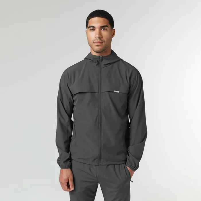 Closure London Stretch Tech Windbreaker Charcoal Men Coats and Jackets