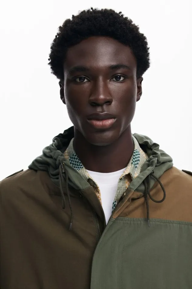 Coats And Jackets Men Desigual Multitone Parka Green