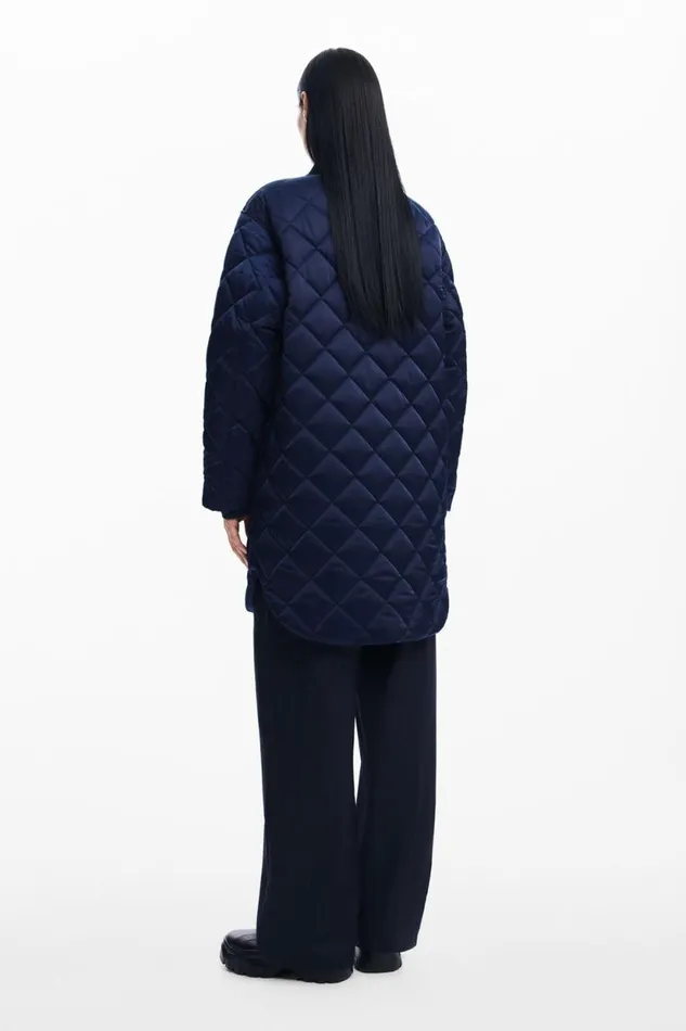 Coats And Jackets Women Desigual Long Padded Coat Blue