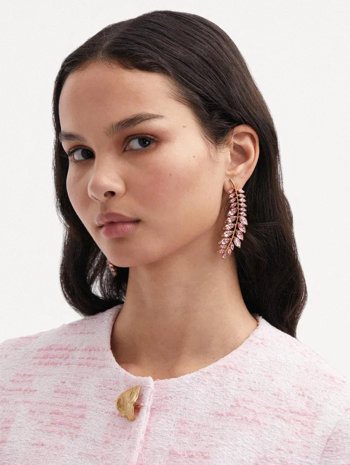 Crystal Branch Earrings Rose Women Oscar De La Renta Earrings Crystal Branch Earrings Rose Women Oscar De La Renta Earrings