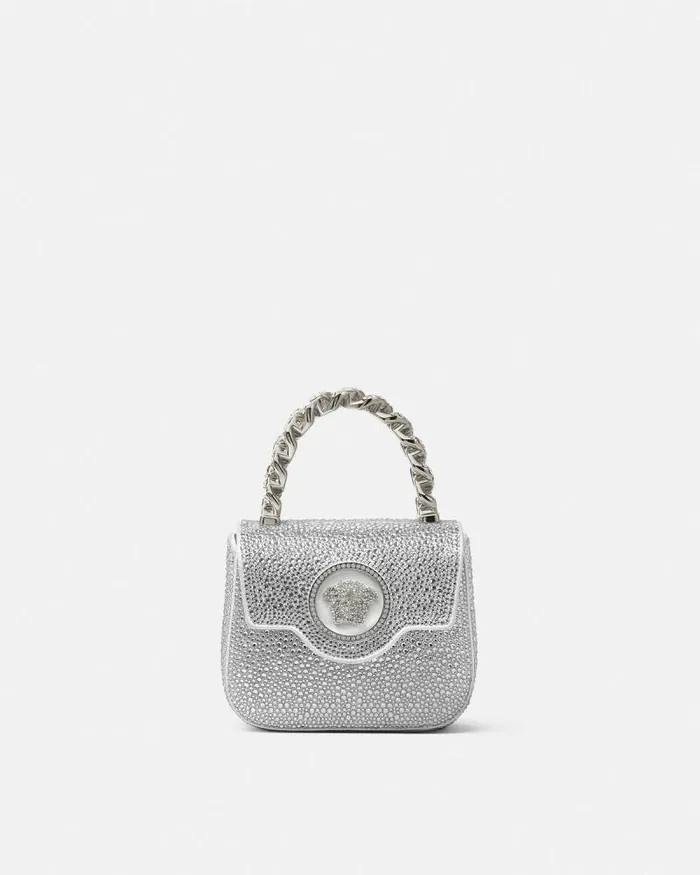 Crystal La Medusa Mini Bag White Women Versace Top Handle