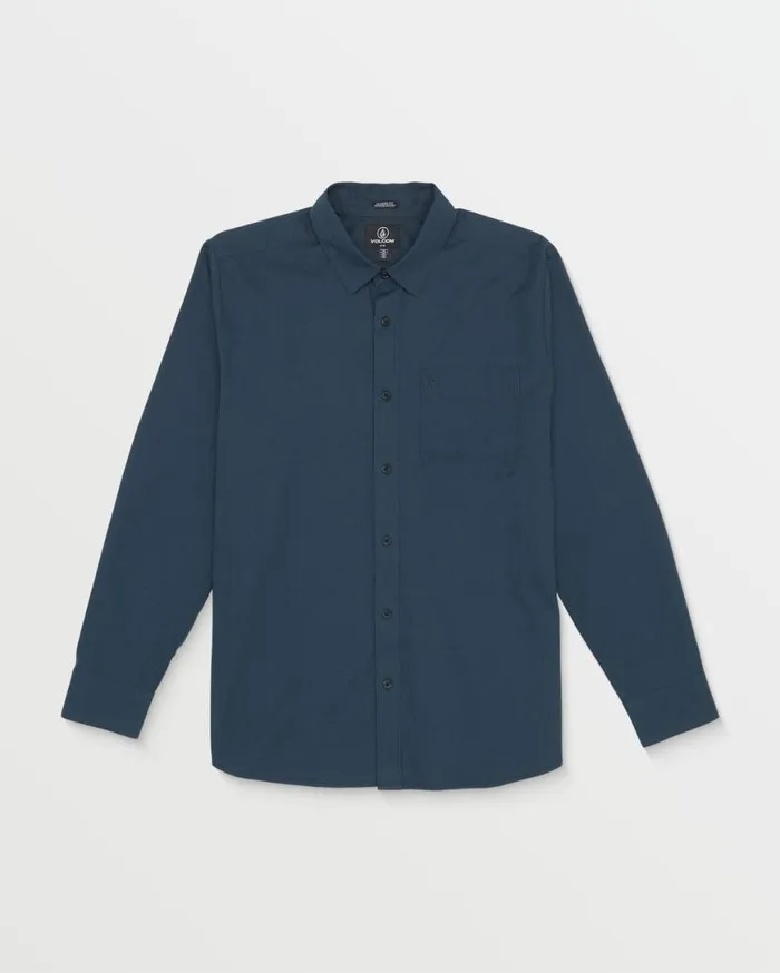 Date Knight Long Sleeve Shirt 8211 Navy Mens Volcom Shirts and Flannels