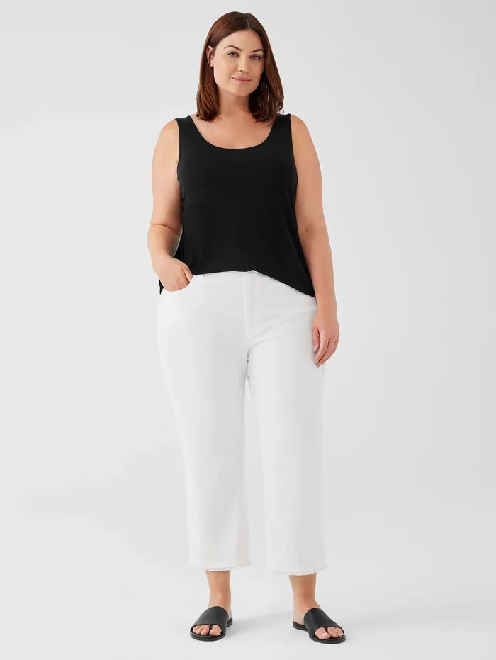 Denim Women Eileen Fisher Organic Cotton Denim WideLeg Jean White