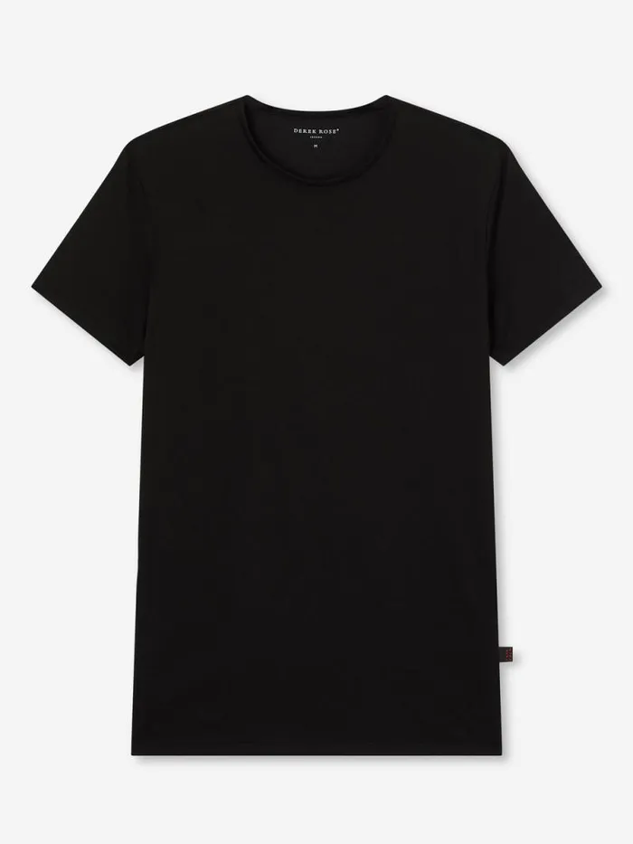Derek Rose Underwear TShirts Men Underwear TShirt Jack Pima Cotton Stretch Black