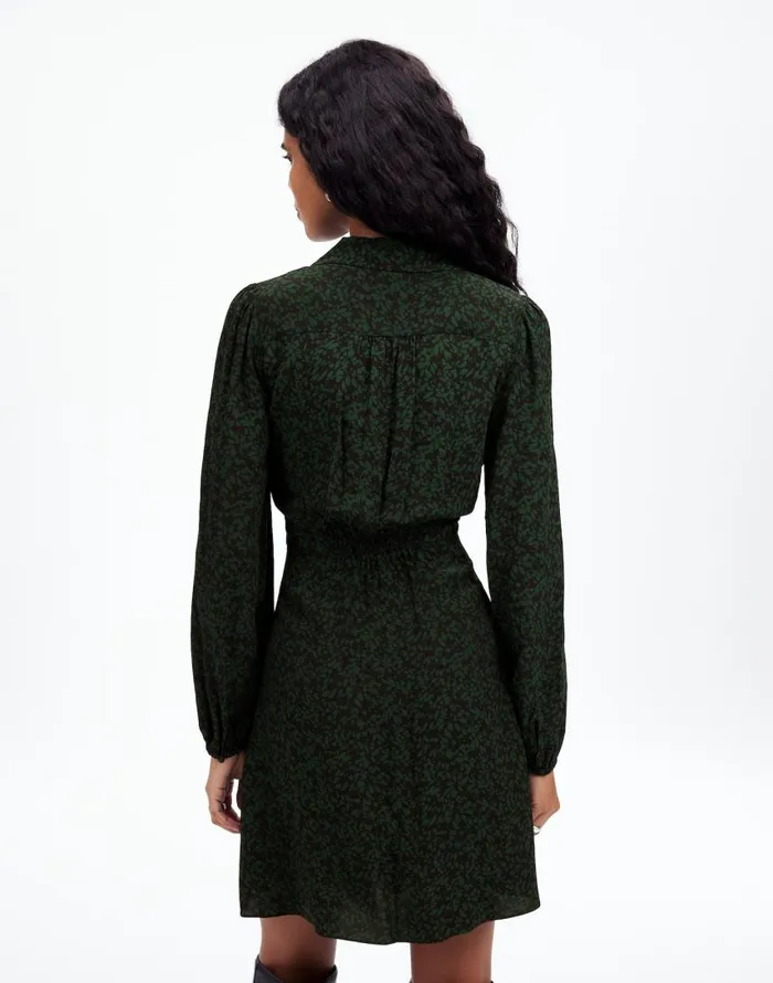 Dresses Women Madewell LongSleeve Mini Shirtdress In Floral Green Print