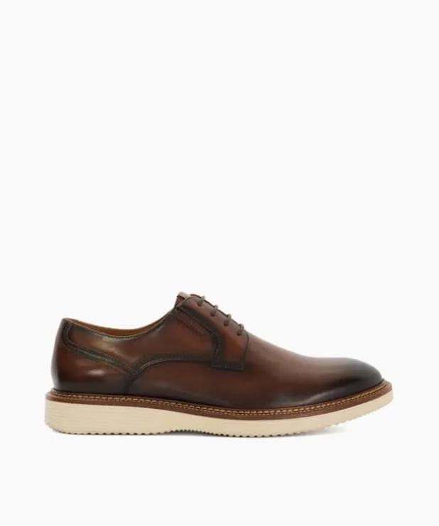 Dune London Casual Shoes Men Rubber Sole Lace Up Derby Brown