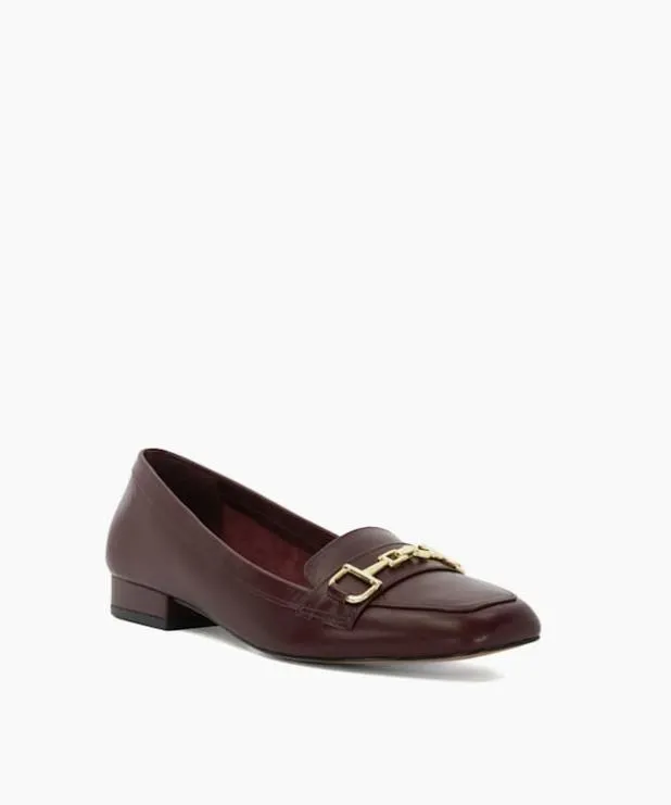 Dune London Loafers Women Branded Snaffle Trim Square Toe Loafer Red