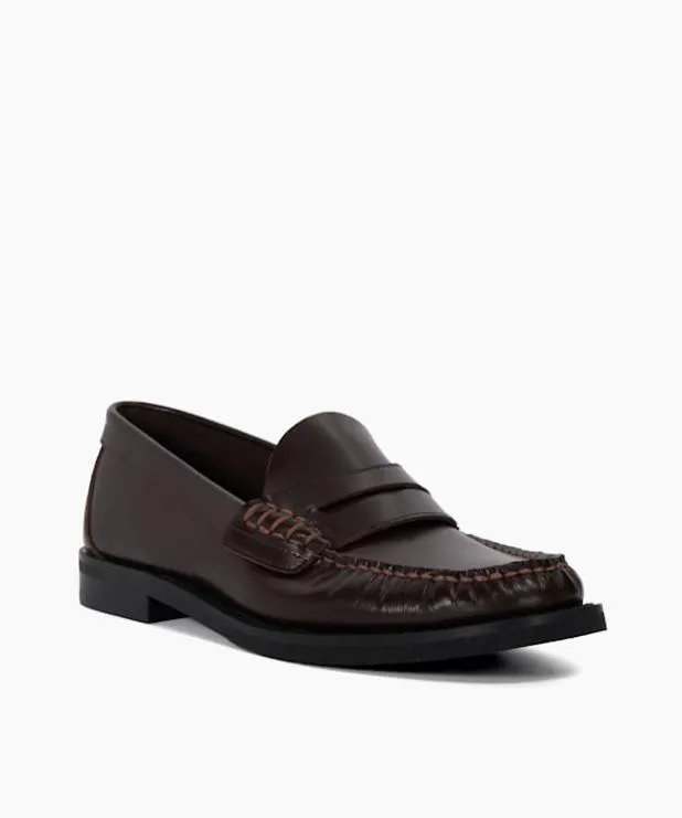 Dune London Loafers Women Leather Penny Loafers Red