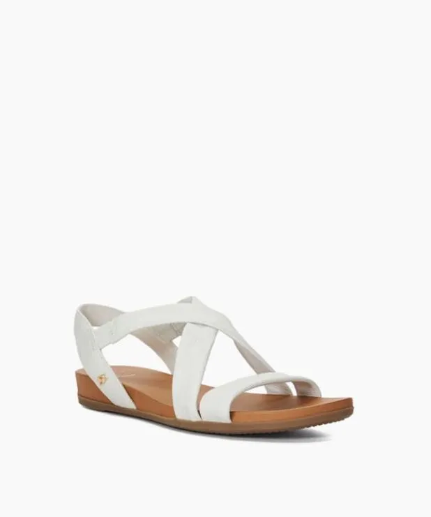 Dune London White Sandals Women Flat Leather Sandals White