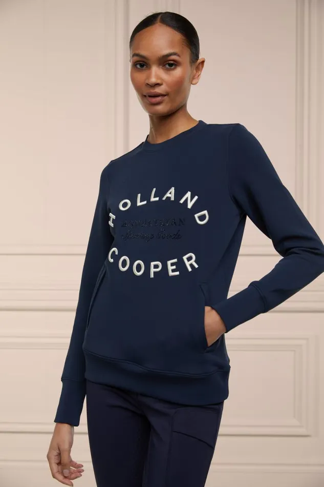 Equestrian Hoodies and Sweatshirts Holland Cooper Crystal Crew Neck Sweat Ink Navy