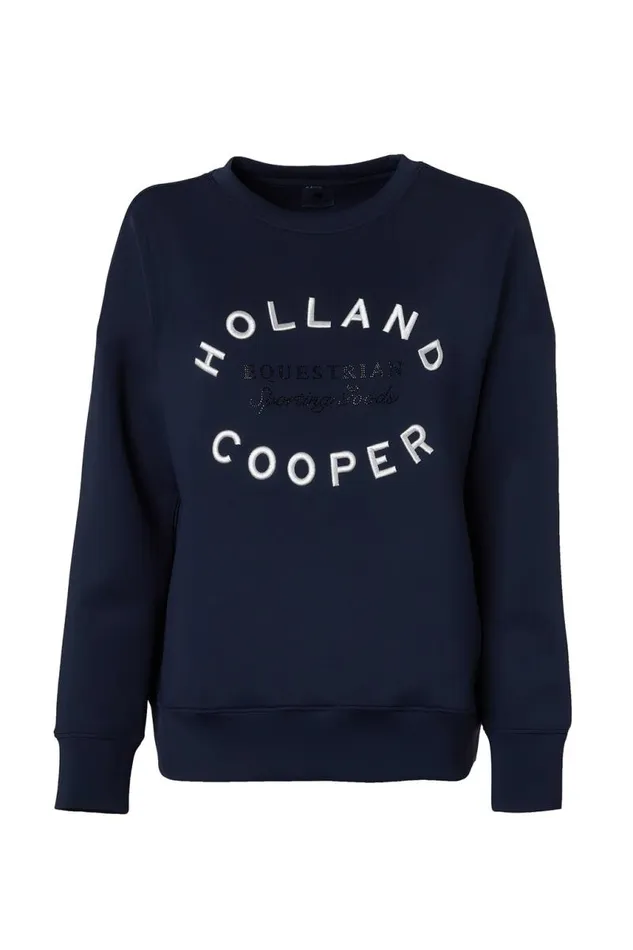 Equestrian Hoodies and Sweatshirts Holland Cooper Crystal Crew Neck Sweat Ink Navy