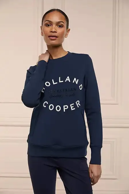 Equestrian Hoodies and Sweatshirts Holland Cooper Crystal Crew Neck Sweat Ink Navy