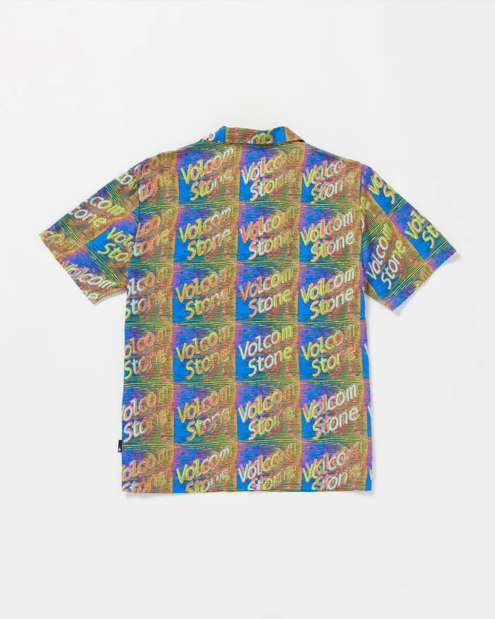 Fergadelic Woven Short Sleeve Shirt 8211 Patriot Blue Mens Volcom Tops and Tees