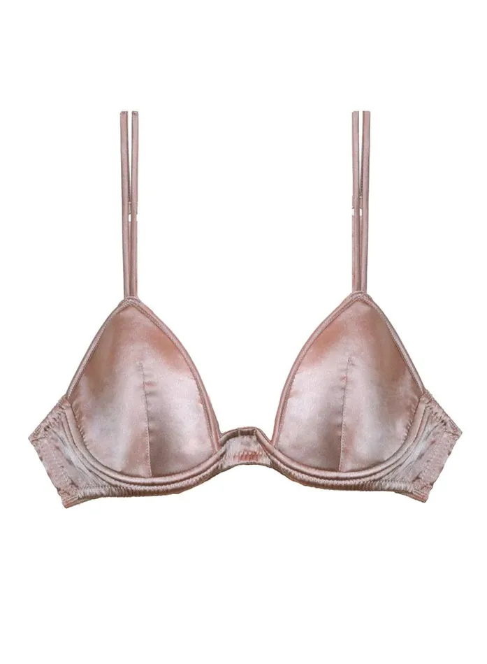 Fleur Du Mal Essentials Bras Luxe Plunge Bra Tan 8211 Women Fleur Du Mal Essentials Bras Luxe Plunge Bra Tan 8211 Women