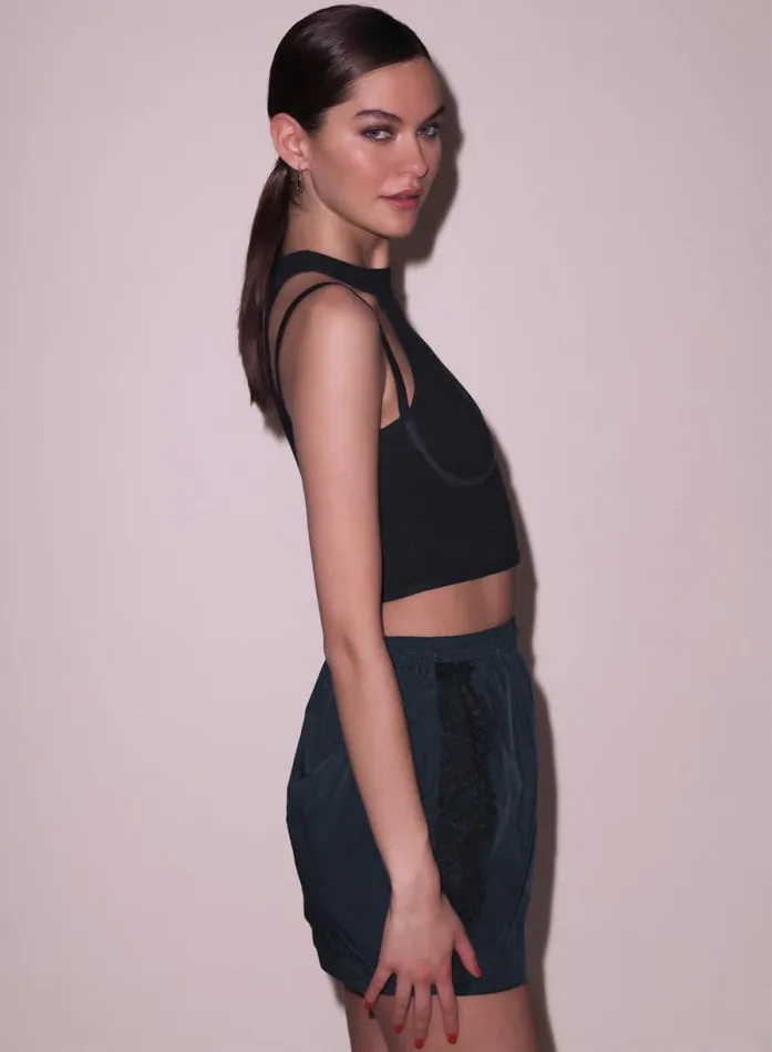 Fleur Du Mal Knitwear Strappy Ribbed Tank Black 8211 Women