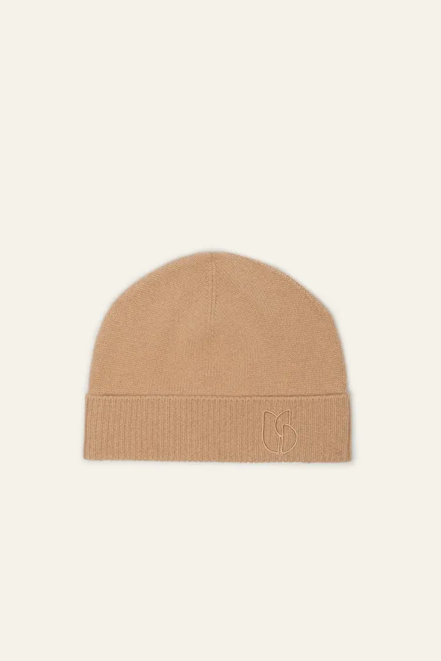 FoldedEdge Knit Cap Cobo Black Women Baandsh Scarves and Beanies