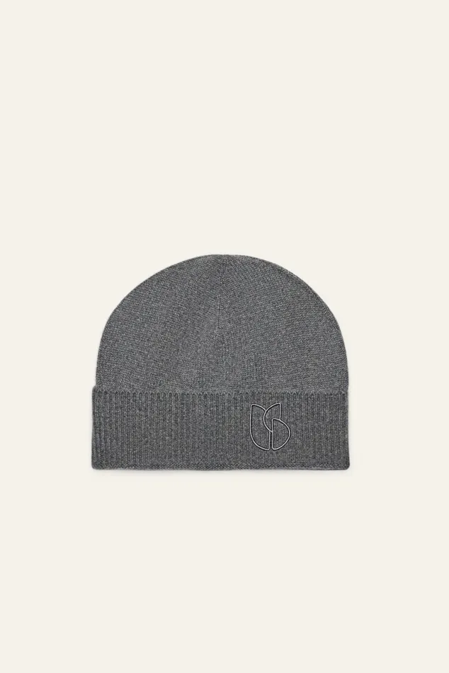 FoldedEdge Knit Cap Cobo Black Women Baandsh Scarves and Beanies