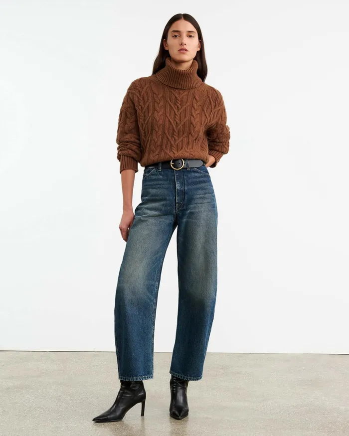 GIGI CASHMERE TURTLENECK SWEATER Coffee Women Nili Lotan Knits and Sweaters