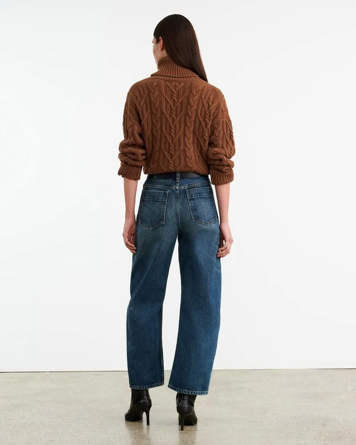 GIGI CASHMERE TURTLENECK SWEATER Coffee Women Nili Lotan Knits and Sweaters