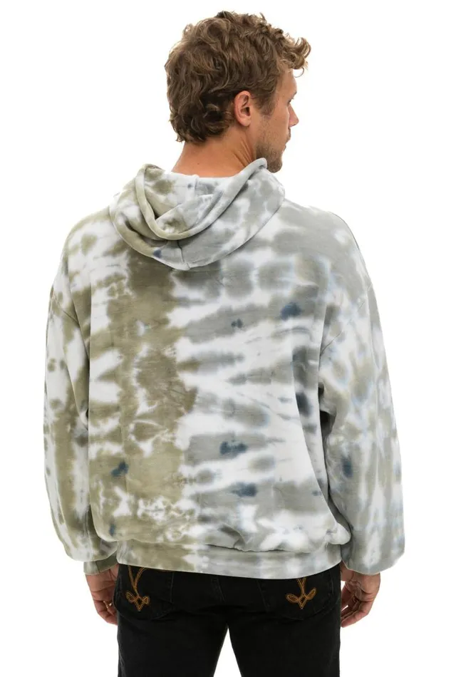Hand Dyed Pullover Hoodie Relaxed 8211 Tie Dye Grey Olive WomenMen Aviator Nation Hoodies
