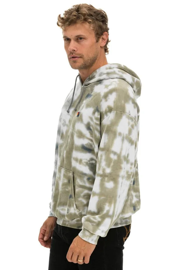 Hand Dyed Pullover Hoodie Relaxed 8211 Tie Dye Grey Olive WomenMen Aviator Nation Hoodies