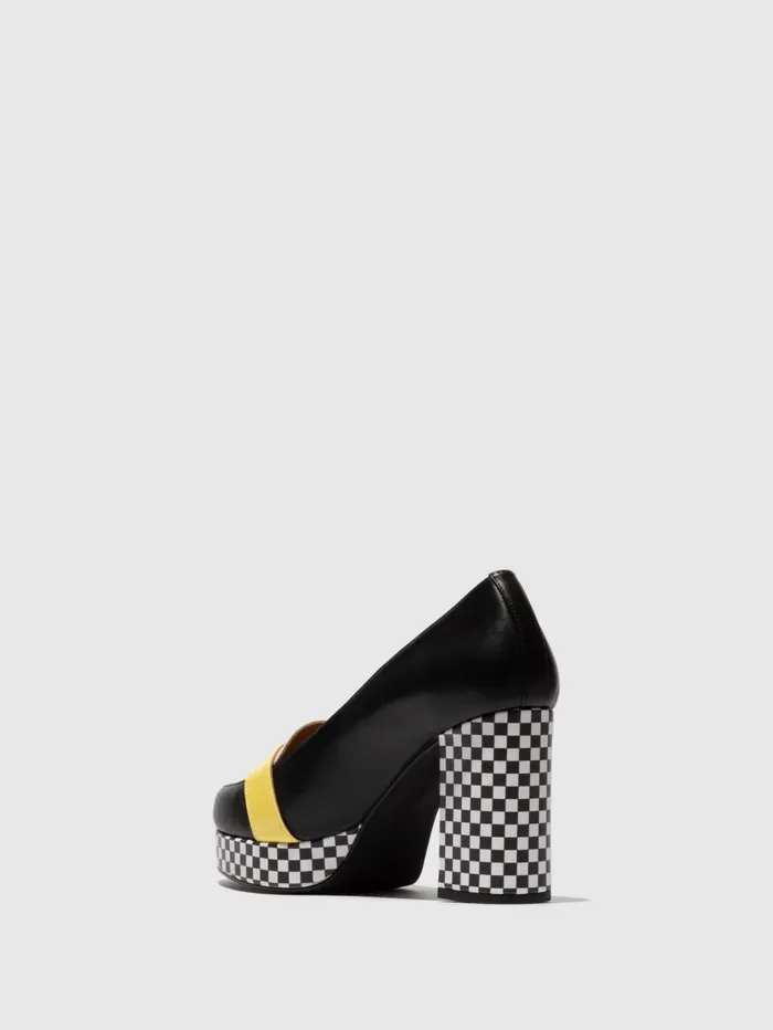Heel Shoes ELLO242FLY BLACKWHITELEMON Women Fly London Shoes
