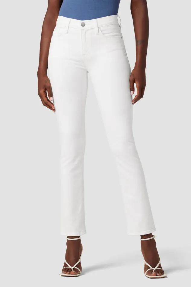 Hudson Jeans Straight Nico MidRise Straight Ankle Jean White 8211 Women
