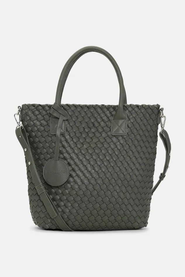 Ilse Jacobsen Crossbody Tote Bag 8211 Army Gun Metal Women Tote Bags